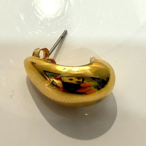 Obakki Split Bean Earrings 18K Gold Plated Brass Handmade Sustainable - Picture 11 of 12